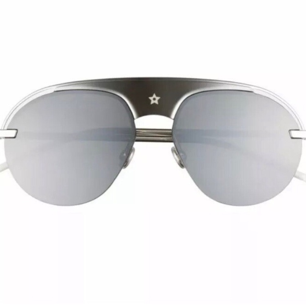 Christian DIOR DIO(R)EVOLUTION 2 
Silver Aviator Sunglasses EUC